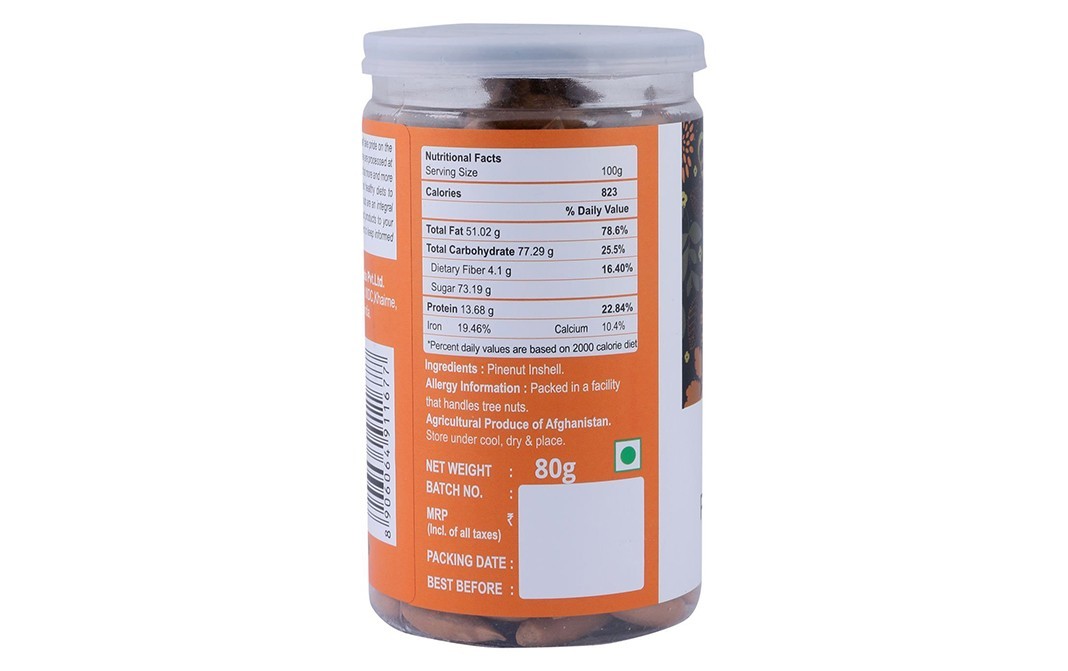 Carnival Pinenut Inshell    Plastic Jar  80 grams